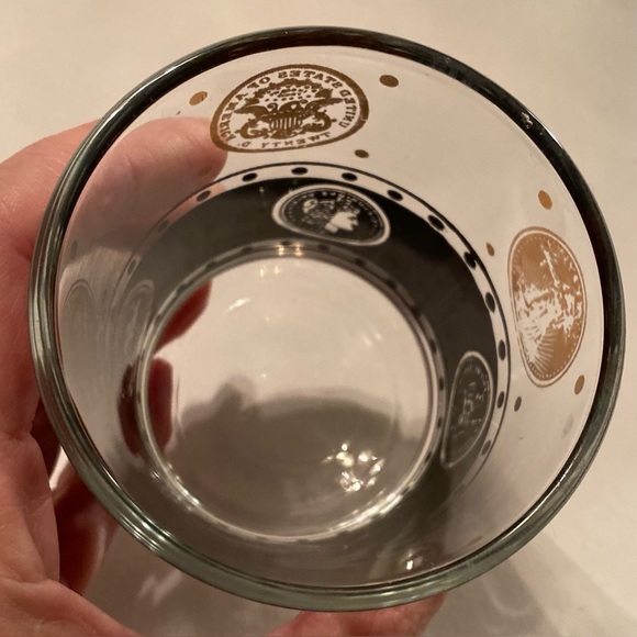 Black & Gold World Coin Old Fashioned Glass - Picture 6 of 7